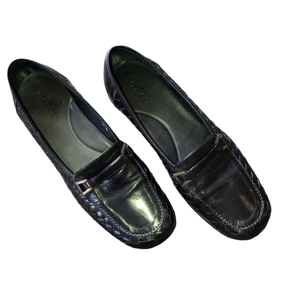 Sesto MEUCCI Black Woven Leather Slip On Shoes Size 11M - Picture 5 of 14